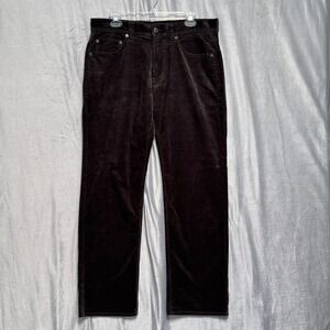 Hathaway Platinum Pants Mens 34x30 Brown Corduroy Straight Fit Stretch Casual